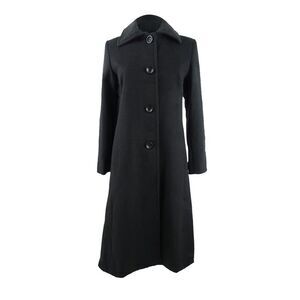 Jones New York Women's Petite Single-Breasted Notch Collar Coat (4P, Black)